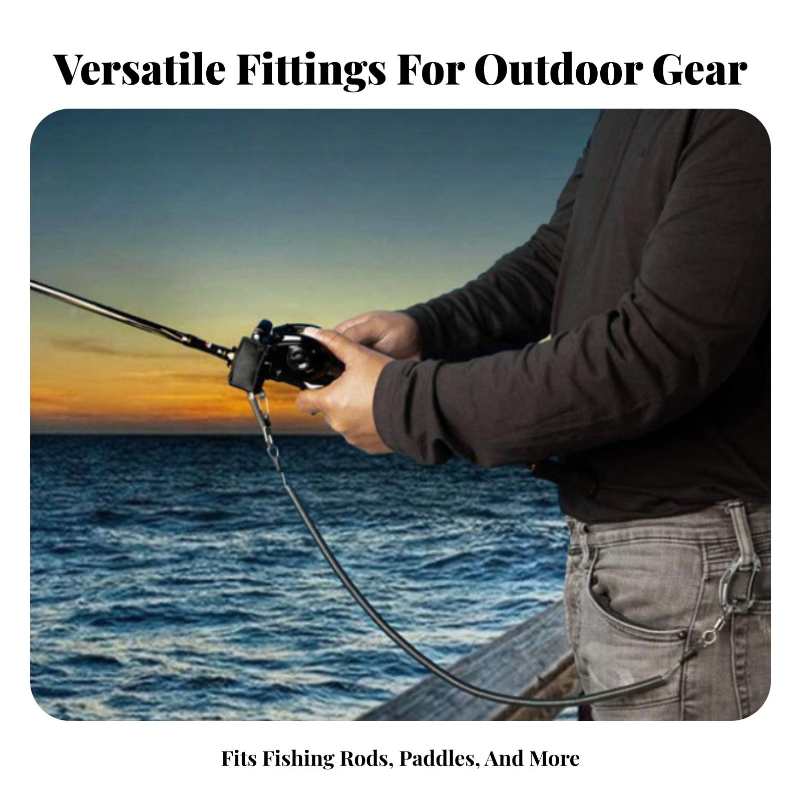Fishing Kayak Paddle Leash - Retractable Rod Leash Adjustable Coiled Fishing