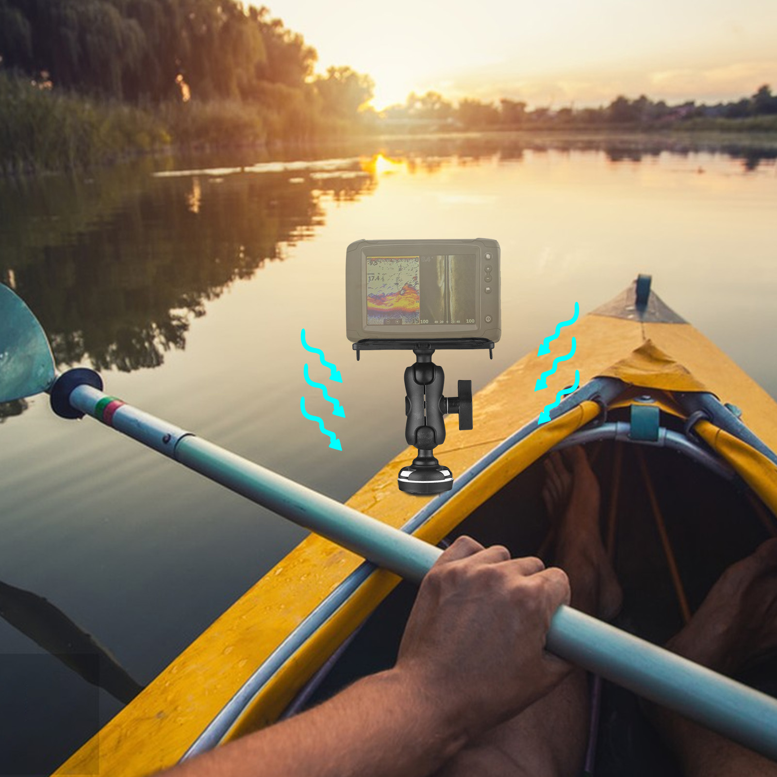 Fish Finder Mount with Rectang - Fishing Kayak Fish Finder Mount review and price
